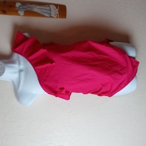 Motherhood Maternity Pink One-Shoulder Swim One Piece